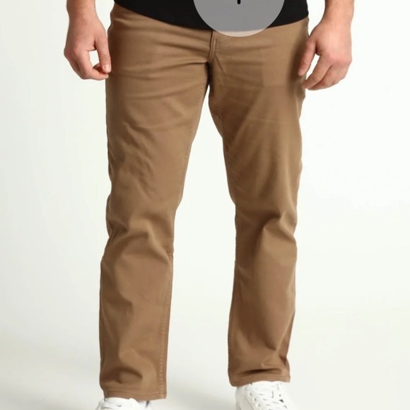 TPJ Mens Dark Denkhaki Stretch Straight Fit Casual Pants 38WX30L‎ New With Tags